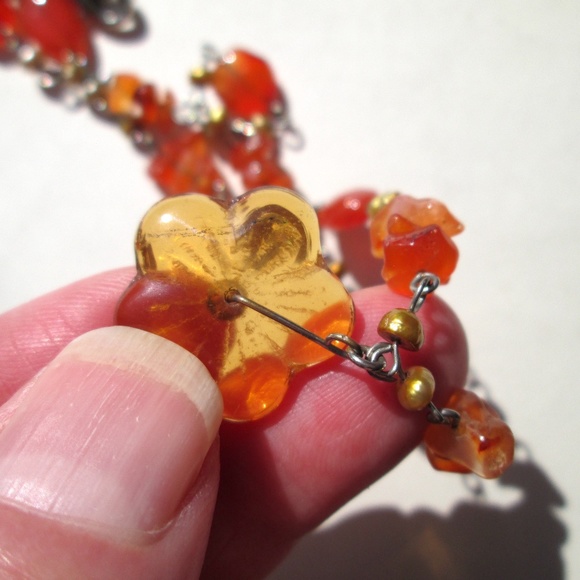 🌼🧡❤️ COUSIN CLAUDINE Carnelian Agate Necklace - Picture 9 of 16